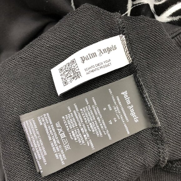 NWT Palm Angels Scribble Letters Printed Hoodie Black - Picture 8 of 8